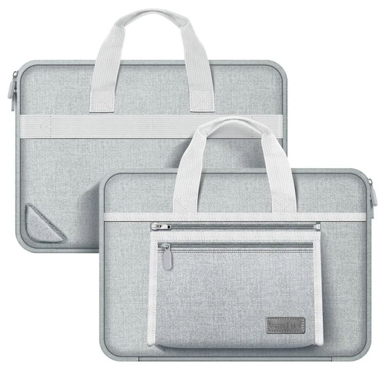 13-14 Zoll Laptop-Tasche, wasserabweisend, Oxford-Stoff, Notebook-PC-Schutzhülle mit abnehmbarer kleiner Tasche - Grau
