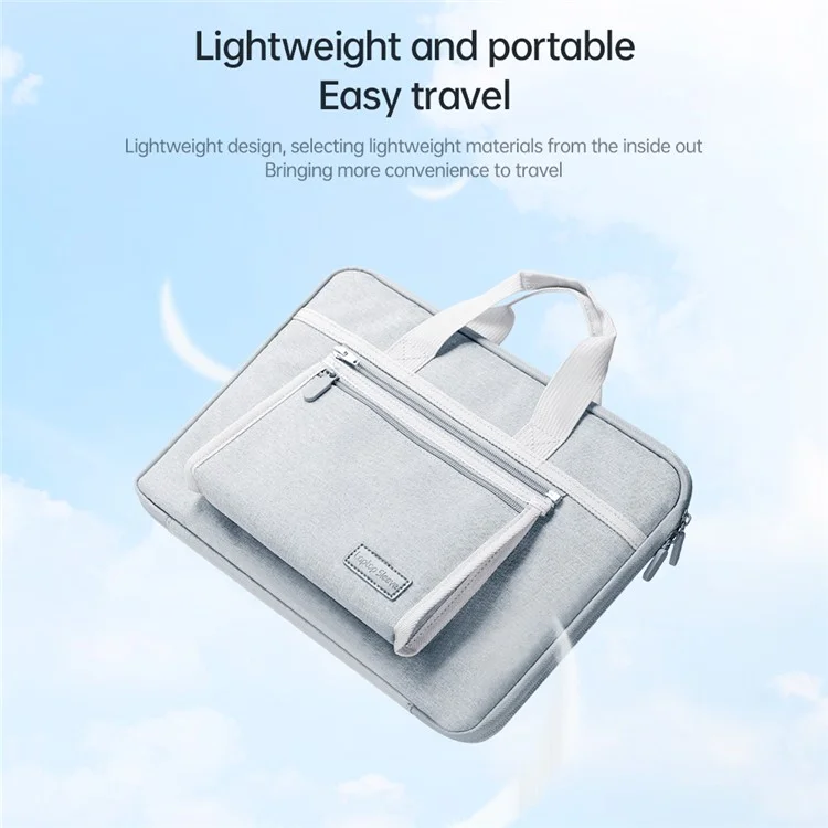 13-14 Zoll Laptop-Tasche, wasserabweisend, Oxford-Stoff, Notebook-PC-Schutzhülle mit abnehmbarer kleiner Tasche - Grau