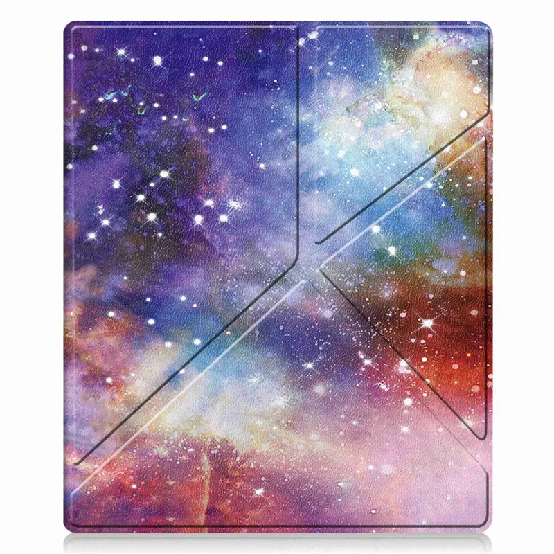 Para Kobo Elipsa 2E Origami Stand Case PU Leather Pattern Printing Ebook Reader Cover com Auto Wake / Sleep - Starry Sky