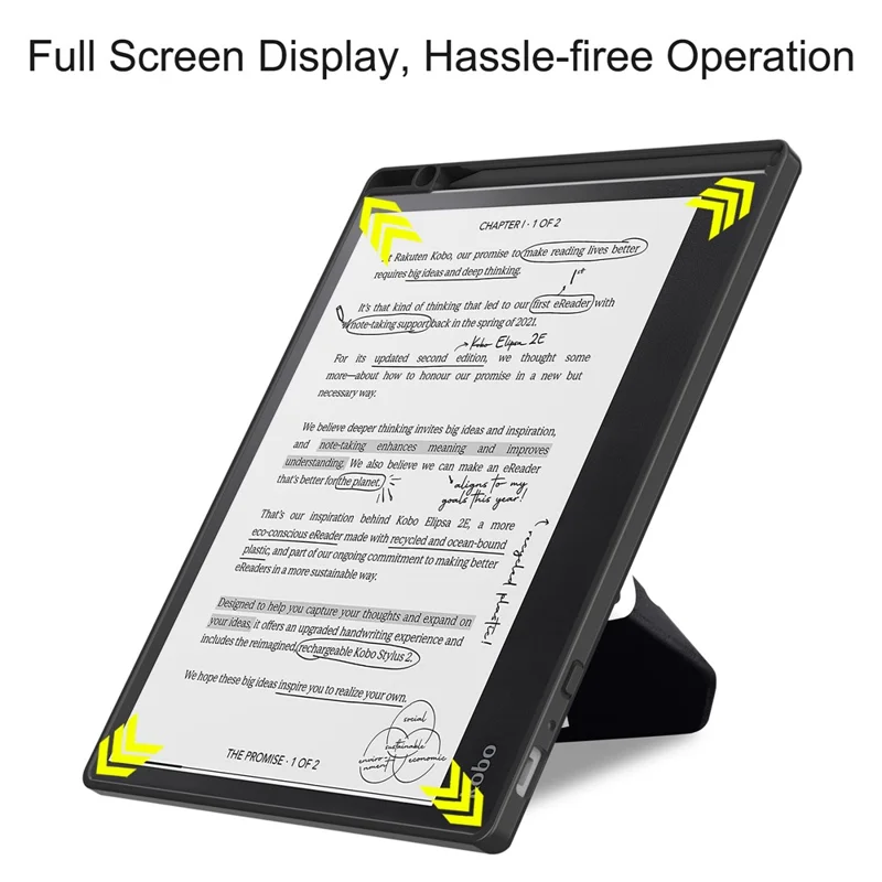 Pour Kobo Elipsa 2E Origami Stand Case PU Leather Pattern Printing Ebook Reader Cover with Auto Wake / Sleep - Big Eyes
