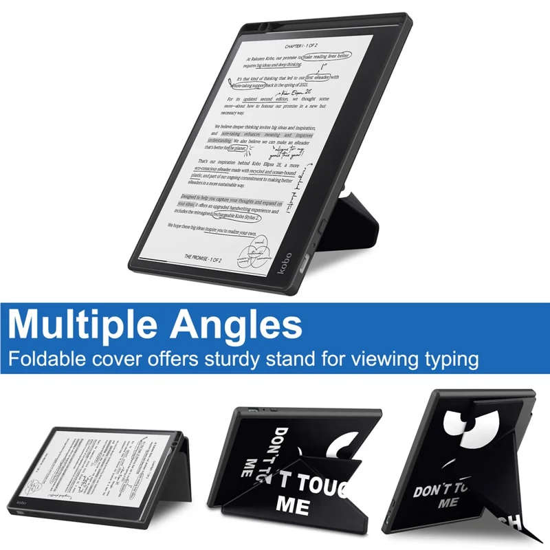 Pour Kobo Elipsa 2E Origami Stand Case PU Leather Pattern Printing Ebook Reader Cover with Auto Wake / Sleep - Big Eyes