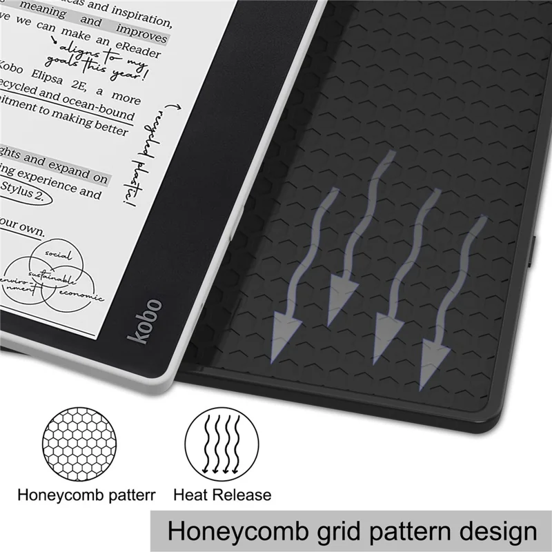 For Kobo Elipsa 2E Origami Stand Case PU Leather Pattern Printing Ebook Reader Cover with Auto Wake / Sleep - Cute Horse