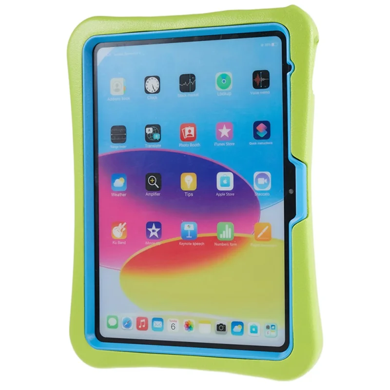 PEPKOO for iPad 10.9 (2022) Shockproof Tablet Case 360-degree Rotatable PC Kickstand EVA Protective Cover - Green / Blue