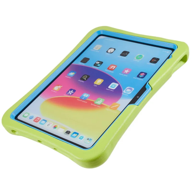 PEPKOO for iPad 10.9 (2022) Shockproof Tablet Case 360-degree Rotatable PC Kickstand EVA Protective Cover - Green / Blue