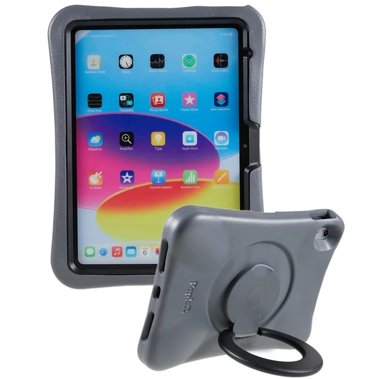 PEPKOO pour iPad 10.9 (2022) Étui de protection choc Tablet 360 degrés Rotative PC Support PC Housse de protection EVA - Gris / Noir