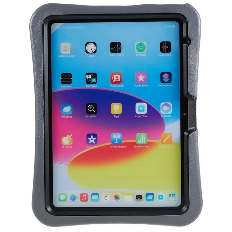 PEPKOO pour iPad 10.9 (2022) Étui de protection choc Tablet 360 degrés Rotative PC Support PC Housse de protection EVA - Gris / Noir