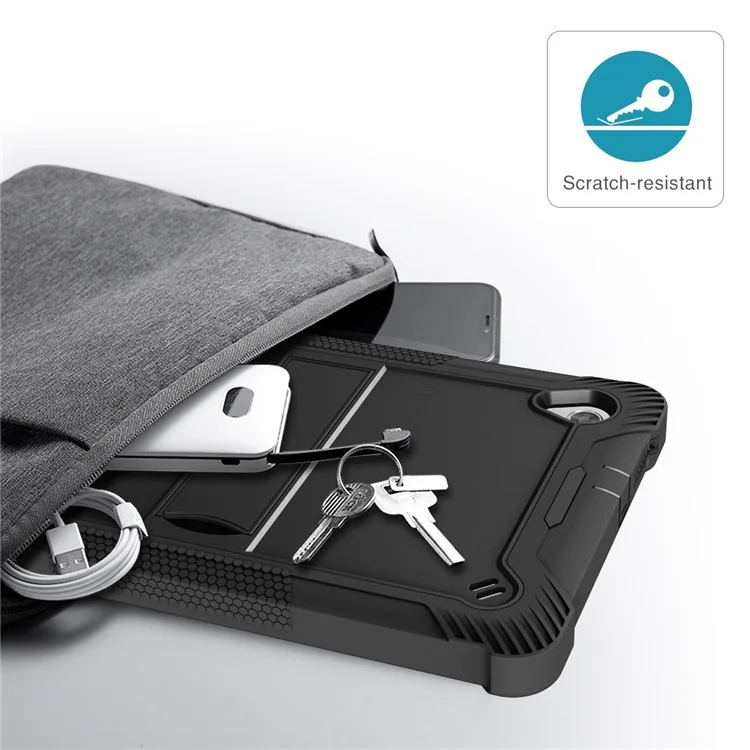 Per Lenovo Tab M10 HD Gen 2 TB-X306F / TB-X306X Tablet Guscio Protettivo Stand Silicone + PC Cover Case - Nero