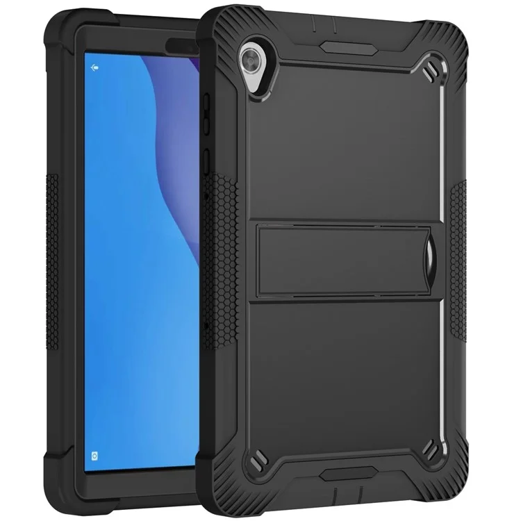 Per Lenovo Tab M10 HD Gen 2 TB-X306F / TB-X306X Tablet Guscio Protettivo Stand Silicone + PC Cover Case - Nero
