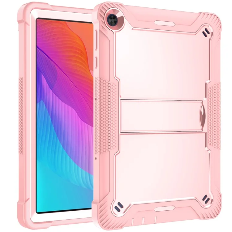 For Huawei MatePad T 10S 10.1 inch / T 10 9.7 inch Shockproof Tablet Shell Kickstand Silicone + PC Dustproof Cover Case - Rose Gold