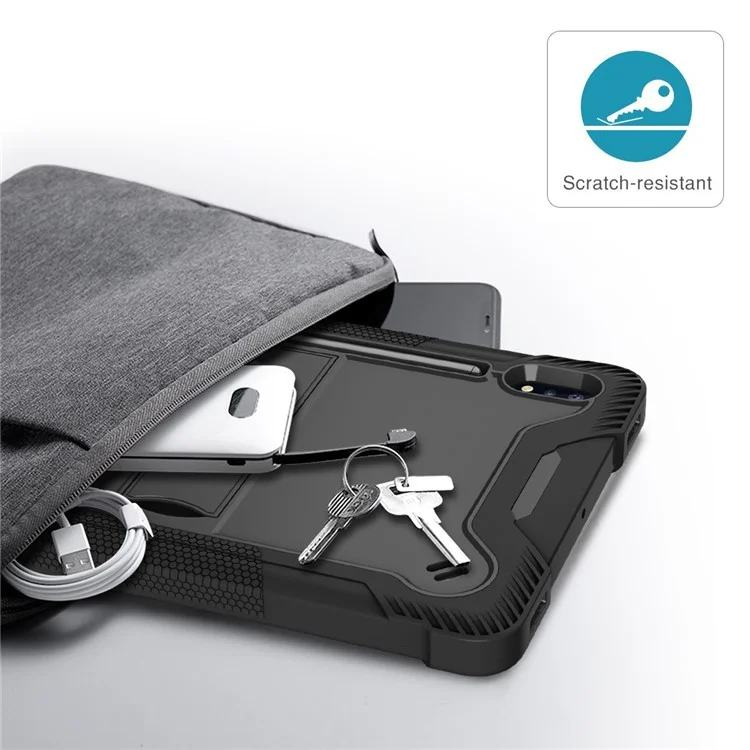 Capa à Prova de Choque Para o Samsung Galaxy Tab S8 / S7, Kickstand Silicone + PC Tablet Case - Preto