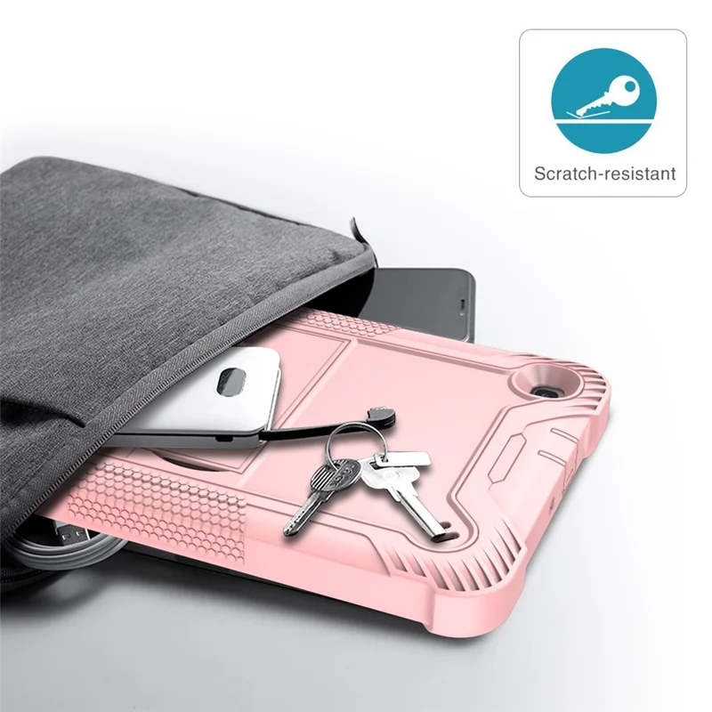 Etui do tabletu Samsung Galaxy Tab A7 Lite 8,7 cala, silikonowe + PC, wytrzymała ochronna obudowa z podstawką - różowe złoto