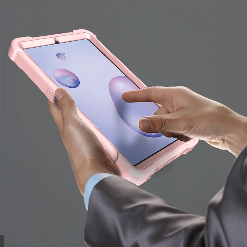 Etui do tabletu Samsung Galaxy Tab A7 Lite 8,7 cala, silikonowe + PC, wytrzymała ochronna obudowa z podstawką - różowe złoto
