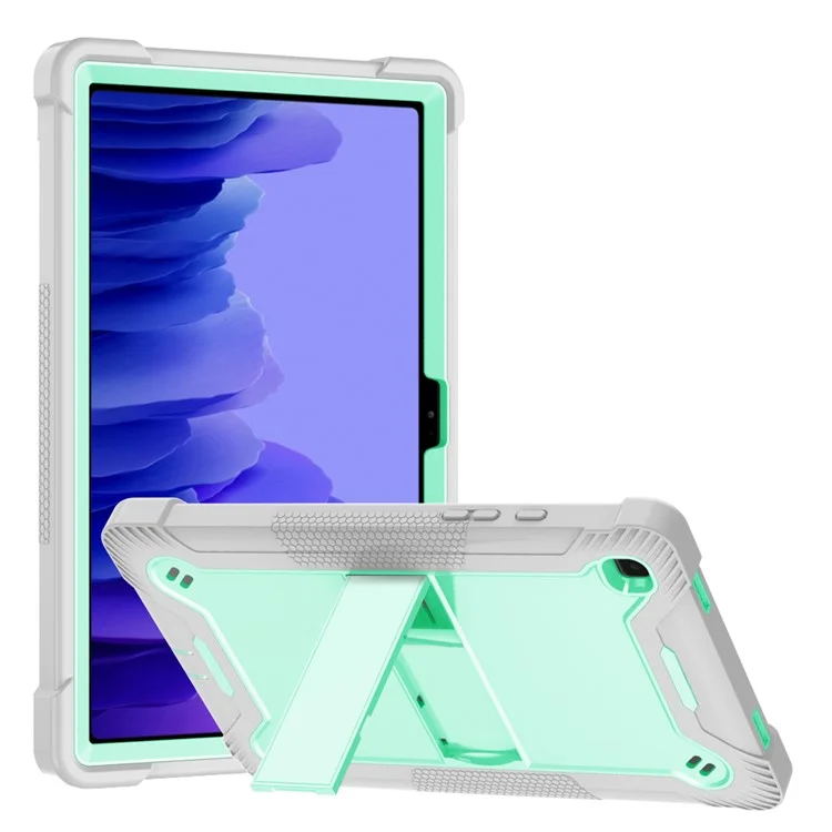 Для Samsung Galaxy Tab A7 10.4 (2020) / (2022) Tablet Case Silicone + PC Protective Armor Kickstand Cover - Серый + Мятно-зеленый