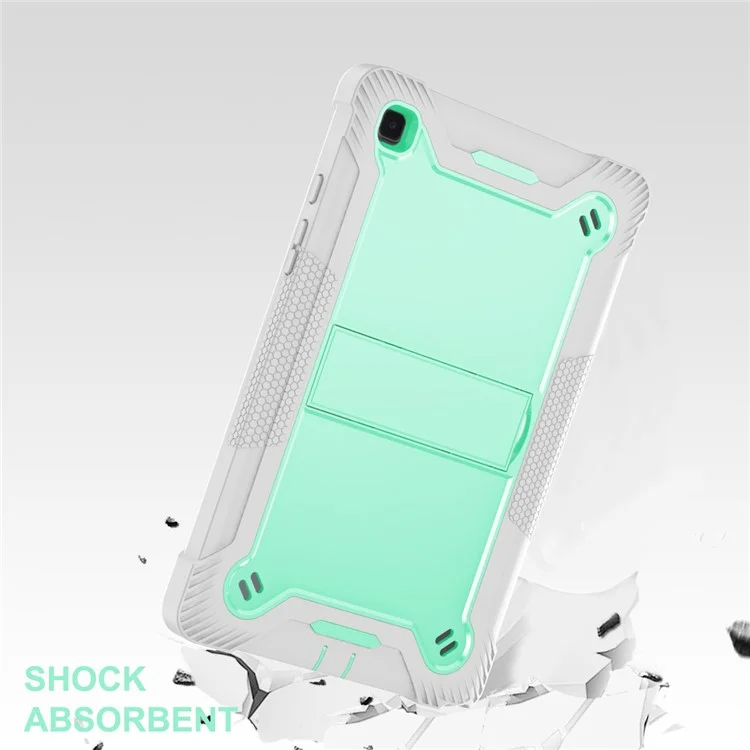 Для Samsung Galaxy Tab A7 10.4 (2020) / (2022) Tablet Case Silicone + PC Protective Armor Kickstand Cover - Серый + Мятно-зеленый