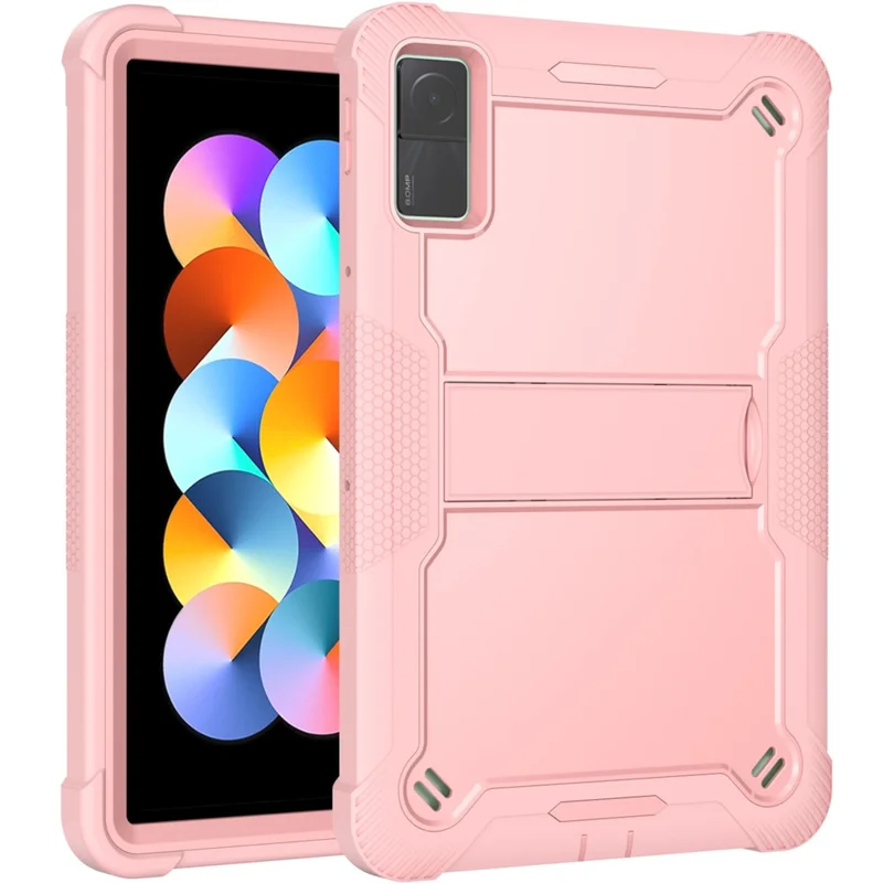 For Xiaomi Redmi Pad Kickstand Cover Silicone + PC Shock-Resistant Tablet Case - Rose Gold