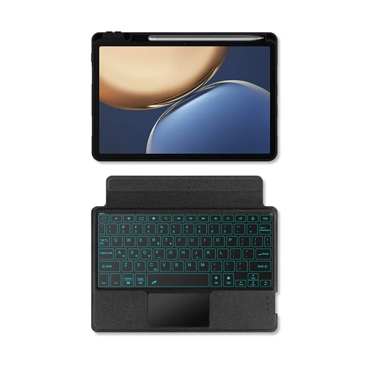 For Honor Tablet V7 Pro Custodia in Pelle + Tastiera Bluetooth con Retroilluminazione Trackpad