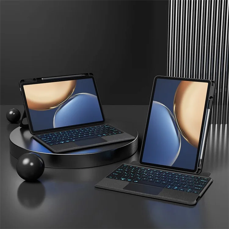 For Honor Tablet V7 Pro Custodia in Pelle + Tastiera Bluetooth con Retroilluminazione Trackpad