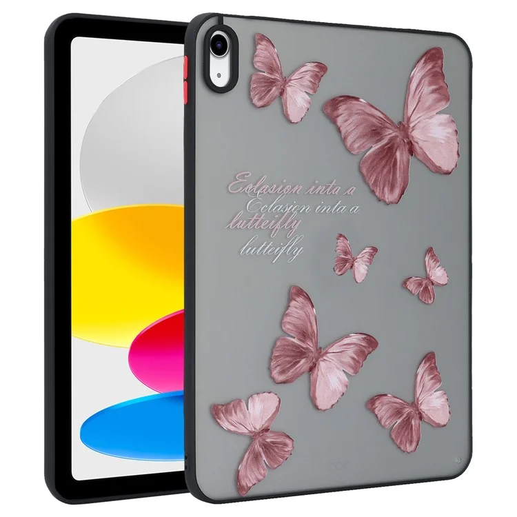 Für iPad 10.9 (2022) Soft TPU Tablet Case Pattern Printing Skin-touch Back Cover - Schmetterling