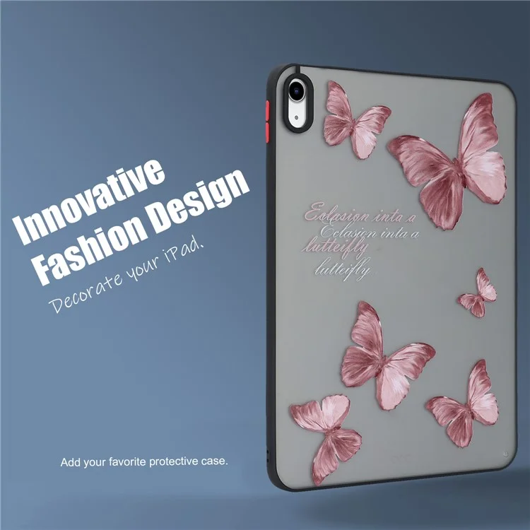Für iPad 10.9 (2022) Soft TPU Tablet Case Pattern Printing Skin-touch Back Cover - Schmetterling