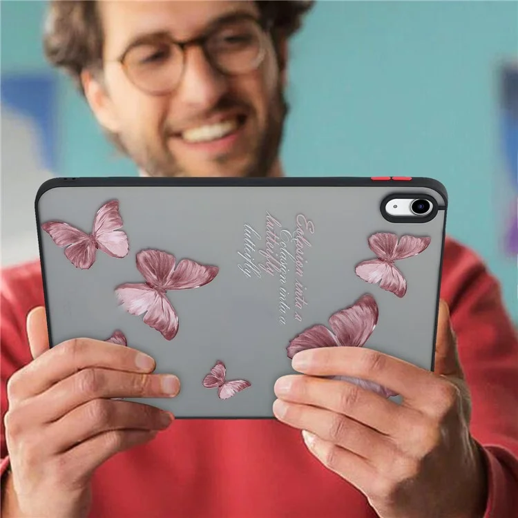 Für iPad 10.9 (2022) Soft TPU Tablet Case Pattern Printing Skin-touch Back Cover - Schmetterling