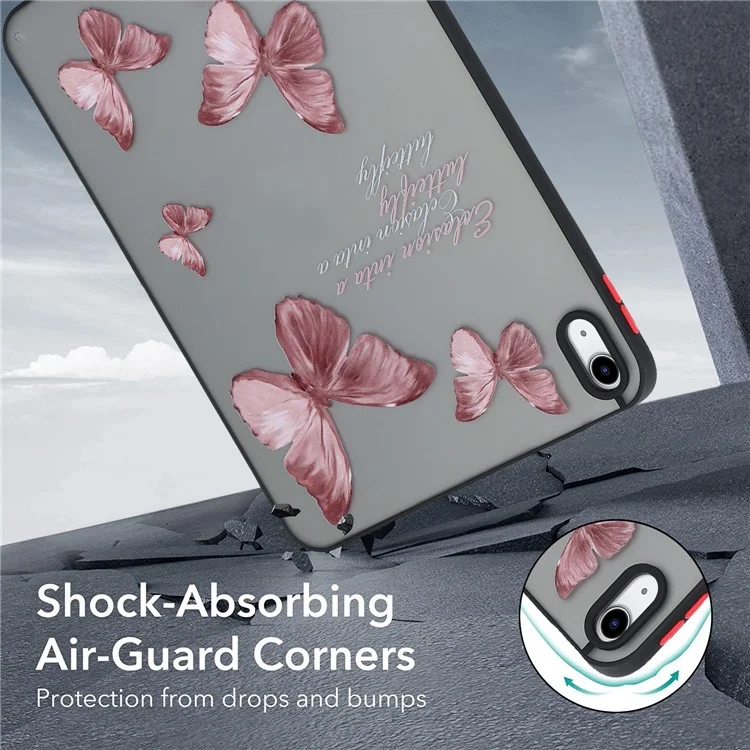 Für iPad 10.9 (2022) Soft TPU Tablet Case Pattern Printing Skin-touch Back Cover - Schmetterling