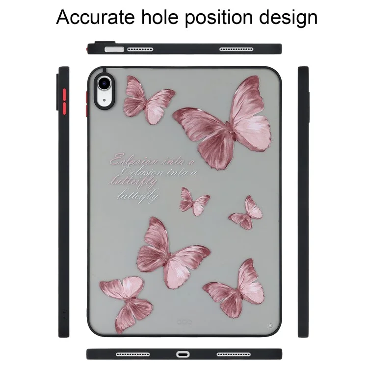 Für iPad 10.9 (2022) Soft TPU Tablet Case Pattern Printing Skin-touch Back Cover - Schmetterling
