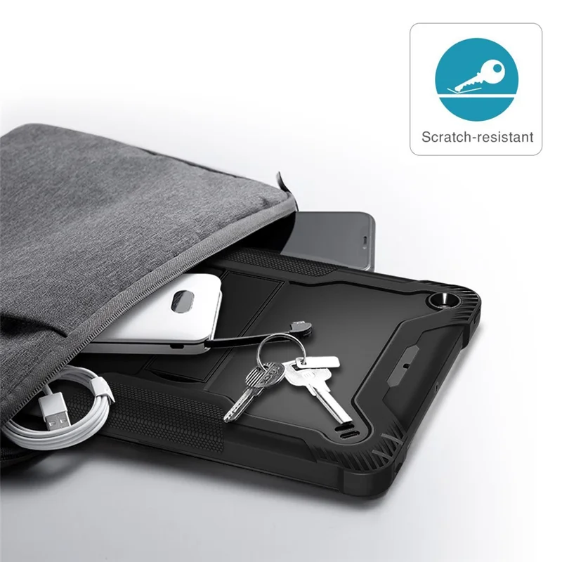 Защитный силиконовый + пластиковый чехол-подставка для iPad 10.2 (2019) / (2020) / (2021) - черный