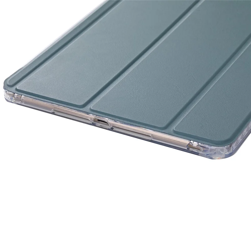 Para iPad 9.7 pulgadas (2017) / (2018) / iPad Pro 9.7 pulgadas (2016) Funda para Tableta Estuche de Cuero PU Trifold Stand Tapa Inteligente con Hebilla de Bloqueo Pequeña - Verde Medianoche