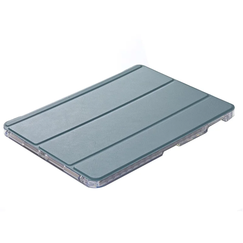 Para iPad 9.7 pulgadas (2017) / (2018) / iPad Pro 9.7 pulgadas (2016) Funda para Tableta Estuche de Cuero PU Trifold Stand Tapa Inteligente con Hebilla de Bloqueo Pequeña - Verde Medianoche