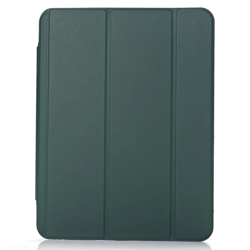 Para iPad 9.7 pulgadas (2017) / (2018) / iPad Pro 9.7 pulgadas (2016) Funda para Tableta Estuche de Cuero PU Trifold Stand Tapa Inteligente con Hebilla de Bloqueo Pequeña - Verde Medianoche
