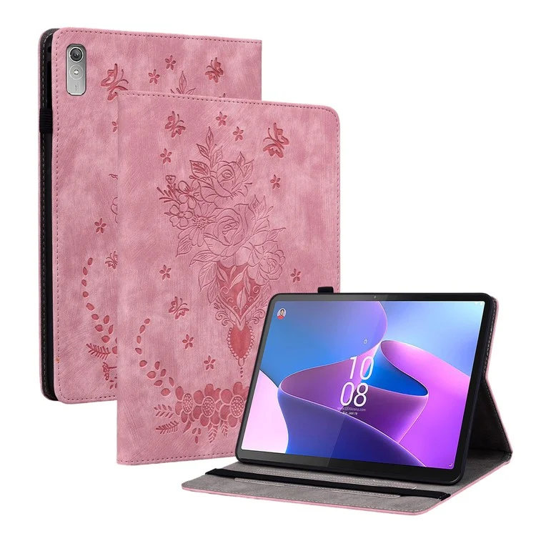 Para Lenovo Tab P11 Gen 2 11.5" Soporte para Tarjetas Funda Tablet Impresa de Piel PU Cubierta Tablet con Soporte - Rosa