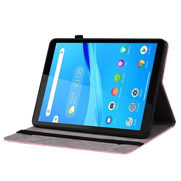 Para Lenovo Tab M8 (HD) TB-8505F 8505X 8.0 "capacal de la Caja de la Caja Del Cuero PU Impresa de la Tableta - Rosa