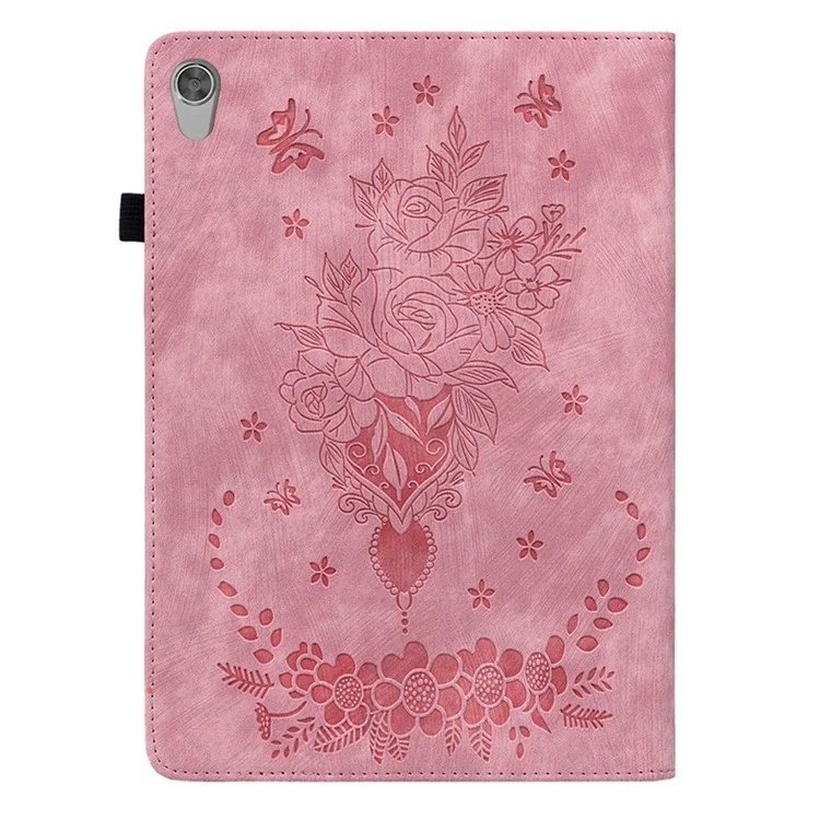 Para Lenovo Tab M8 (HD) TB-8505F 8505X 8.0" Capa de Couro PU Impresso Case Stand Tablet - Rosa