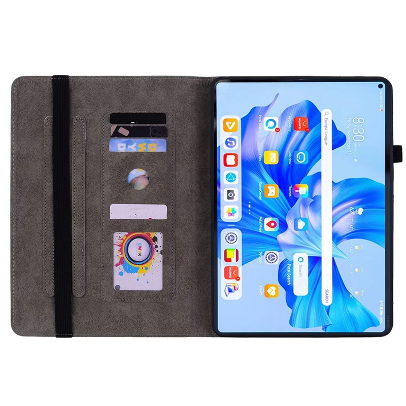 For Huawei MatePad Pro 11 (2022) PU Leather Folio Flip Card Holder Shell Imprinted Tablet Stand Case - Rose