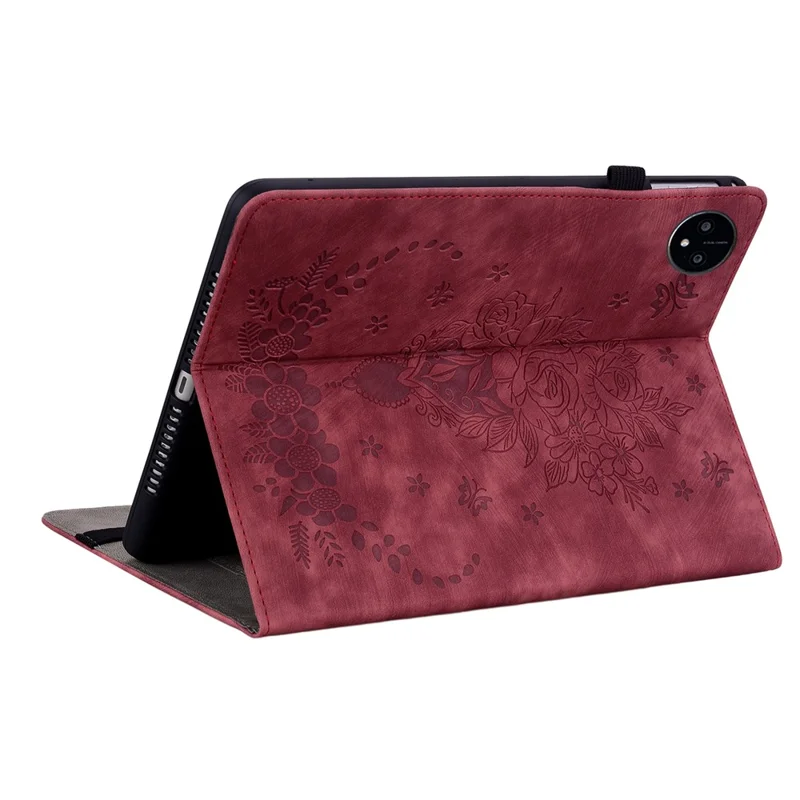 For Huawei MatePad Pro 11 (2022) PU Leather Folio Flip Card Holder Shell Imprinted Tablet Stand Case - Red