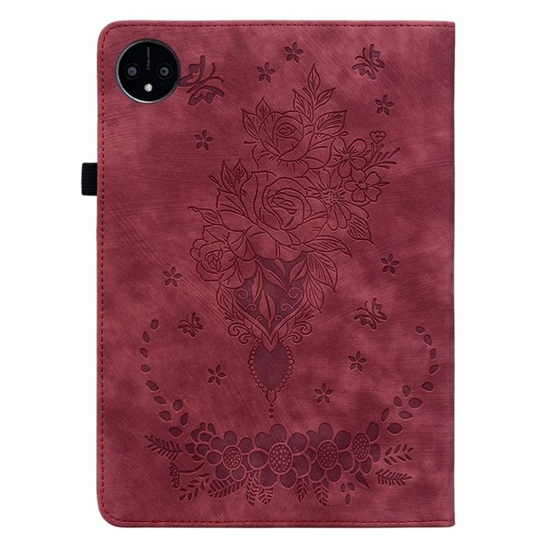 For Huawei MatePad Pro 11 (2022) PU Leather Folio Flip Card Holder Shell Imprinted Tablet Stand Case - Red