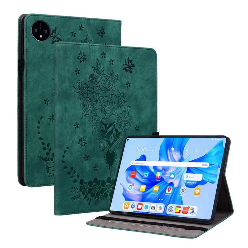 For Huawei MatePad Pro 11 (2022) PU Leather Folio Flip Card Holder Shell Imprinted Tablet Stand Case - Green
