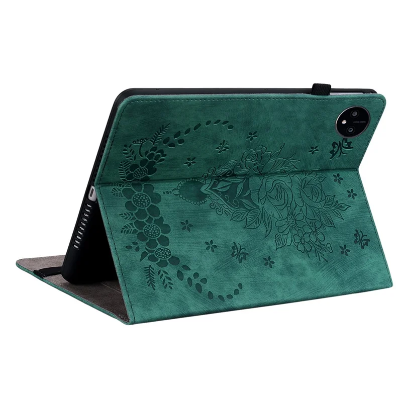 For Huawei MatePad Pro 11 (2022) PU Leather Folio Flip Card Holder Shell Imprinted Tablet Stand Case - Green