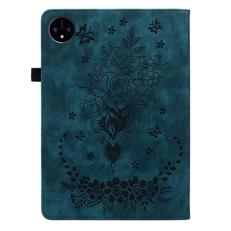 Per Huawei MatePad Pro 11 (2022) PU Leather Folio Flip Card Holder Shell Imprinted Tablet Stand Case - Blu