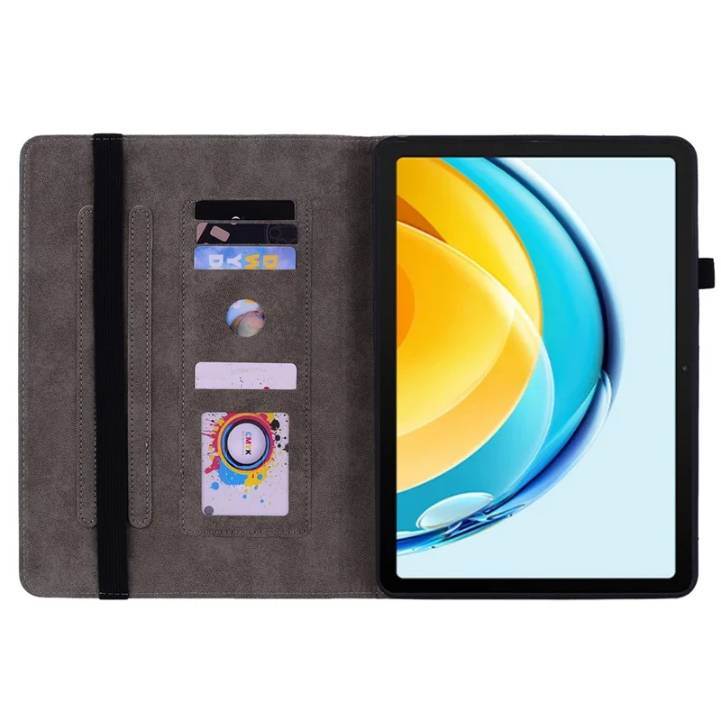 For Huawei MatePad SE 10.4-inch Anti-Dust Tablet Case PU Leather+TPU Shell Imprinted Design Stand Cover - Red