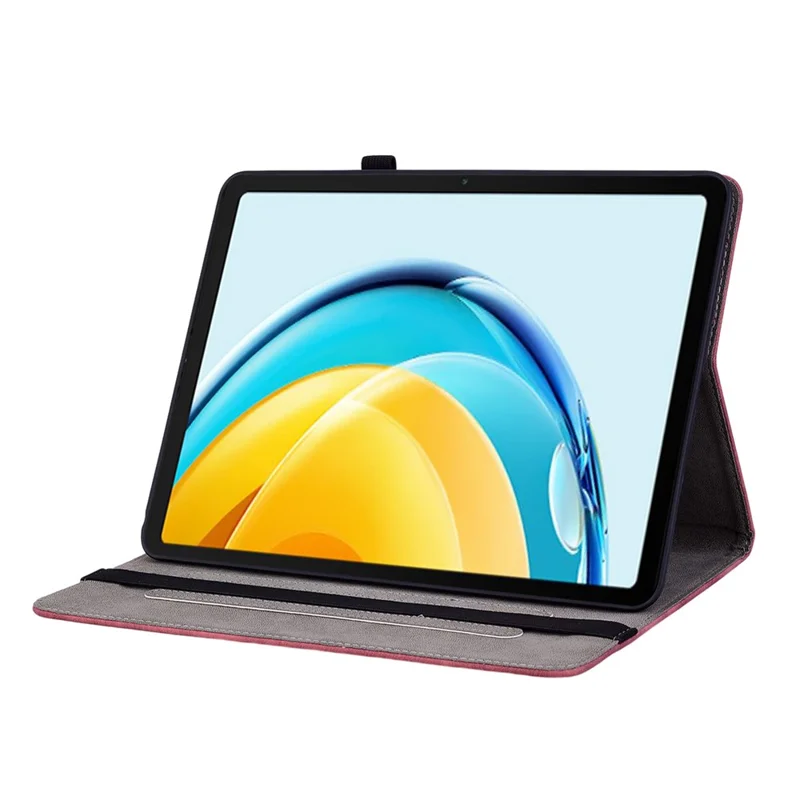 For Huawei MatePad SE 10.4-inch Anti-Dust Tablet Case PU Leather+TPU Shell Imprinted Design Stand Cover - Red