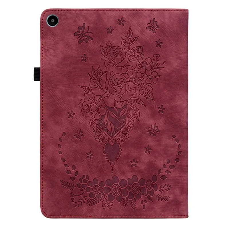 For Huawei MatePad SE 10.4-inch Anti-Dust Tablet Case PU Leather+TPU Shell Imprinted Design Stand Cover - Red