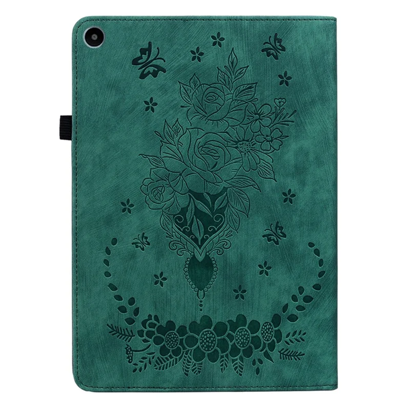 Para Huawei MatePad SE 10.4-inch Anti-Poeira Capa de Tablet de Couro PU+TPU Shell Design Estampado Capa de Suporte - Verde