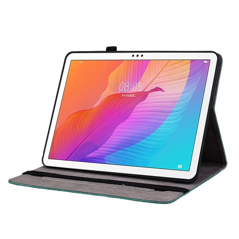 Для планшета Huawei Enjoy 2 / MatePad T 10S / T 10 9,7 дюйма Чехол-подставка из искусственной кожи с рисунком - Зеленый