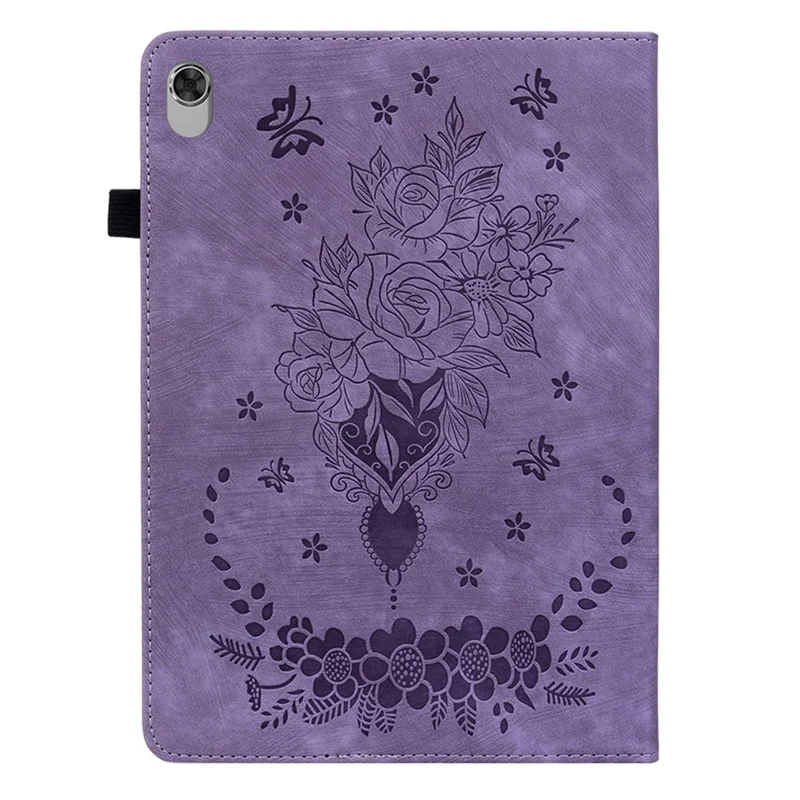For Lenovo M10 Plus 10.3" TB-X606F / TB-X606X Shockproof Shell Imprinted Stand Cover PU Leather Case - Purple