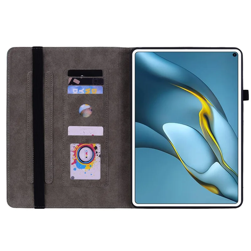 For Huawei MatePad Pro 10.8 (2021) Imprinted Stand PU Leather Tablet Cover Protective Case - Green