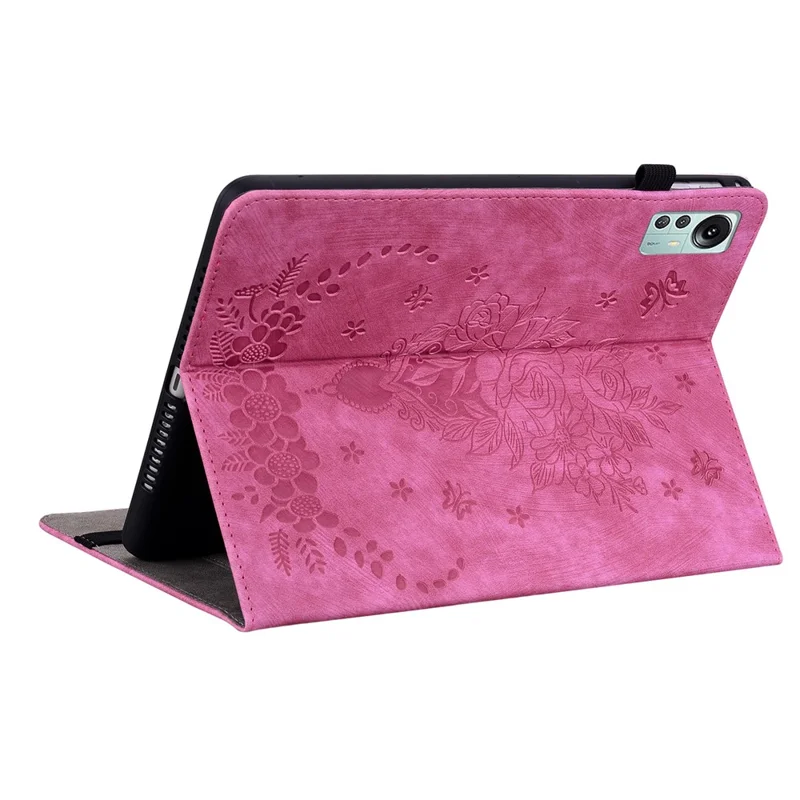 Custodia supporto per tablet per Xiaomi Pad 5 Pro 12.4 (2022), custodia per tablet in pelle PU stampata con slot per schede - Rosa