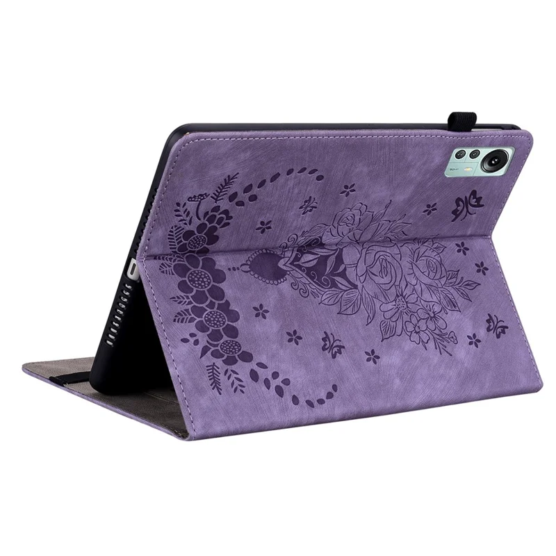 Tablet Stand Case for Xiaomi Pad 5 Pro 12.4 (2022) , Imprinted PU Leather Card Slots Tablet Cover - Purple