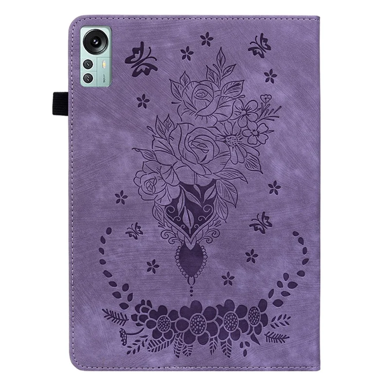 Tablet Stand Case for Xiaomi Pad 5 Pro 12.4 (2022) , Imprinted PU Leather Card Slots Tablet Cover - Purple