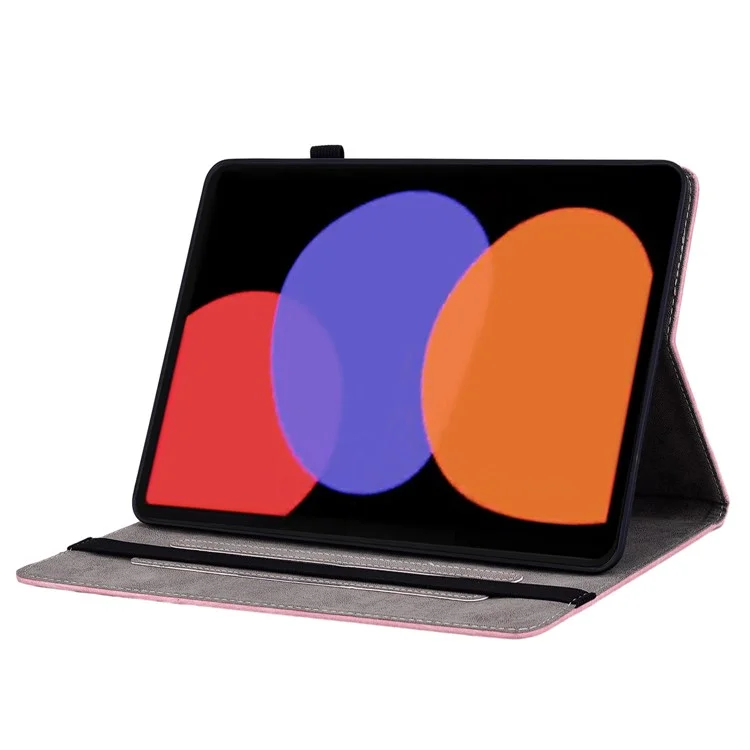 For Xiaomi Pad 6 / Pad 6 Pro Stand Card Slots Tablet Case Imprinted PU Leather Tablet Cover - Pink